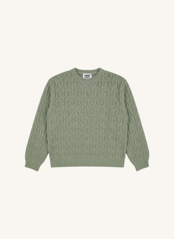 Hundred Pieces - Lacy Merino Wolle Pullover | Wassergrün