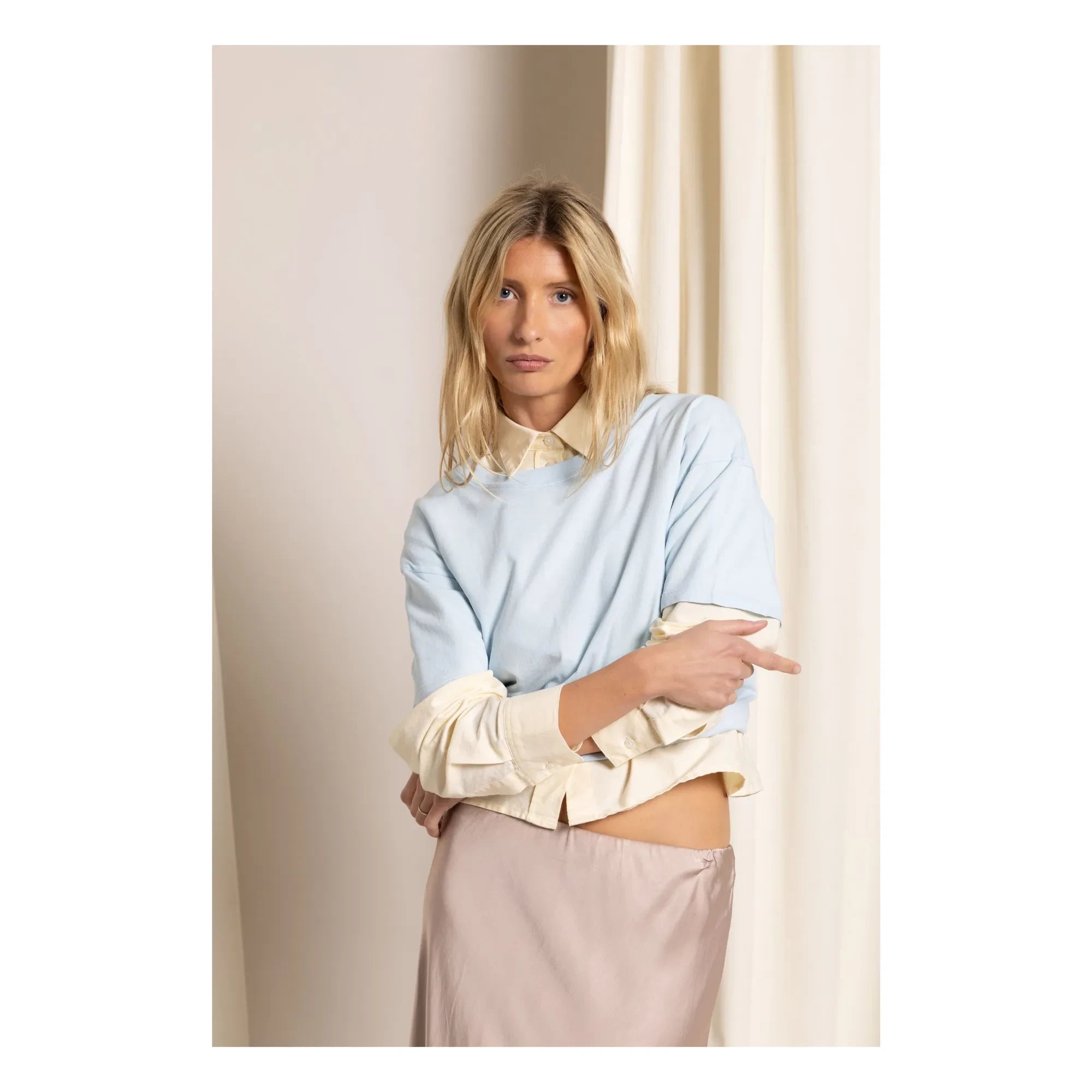 Smallable Woman - Hana T-Shirt aus Bio-Baumwolle | Eisblau