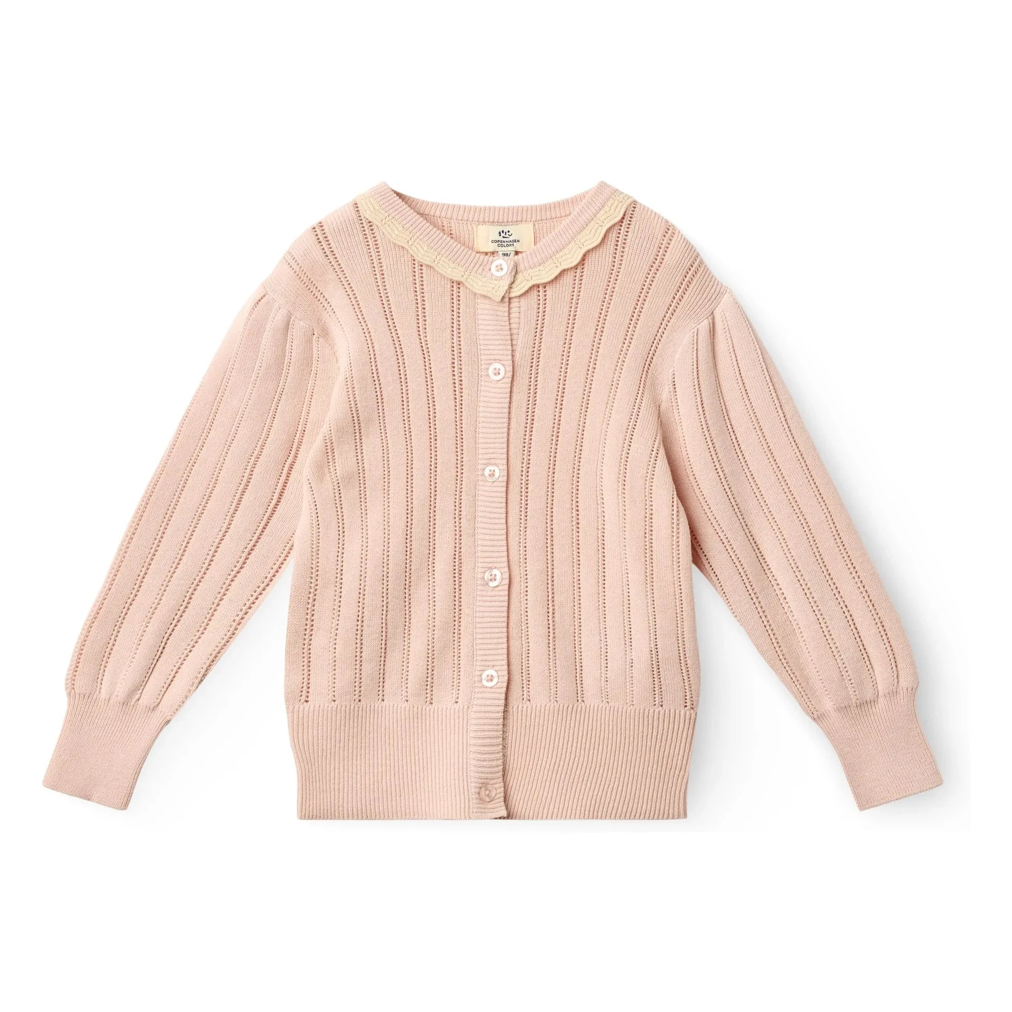 Copenhagen Colors - Gepunktete Bio-Baumwollstrickjacke | Pfirsich