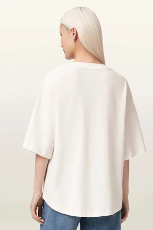 AllSaints Damen Baumwoll-Oversize-STACKS-T-Shirt