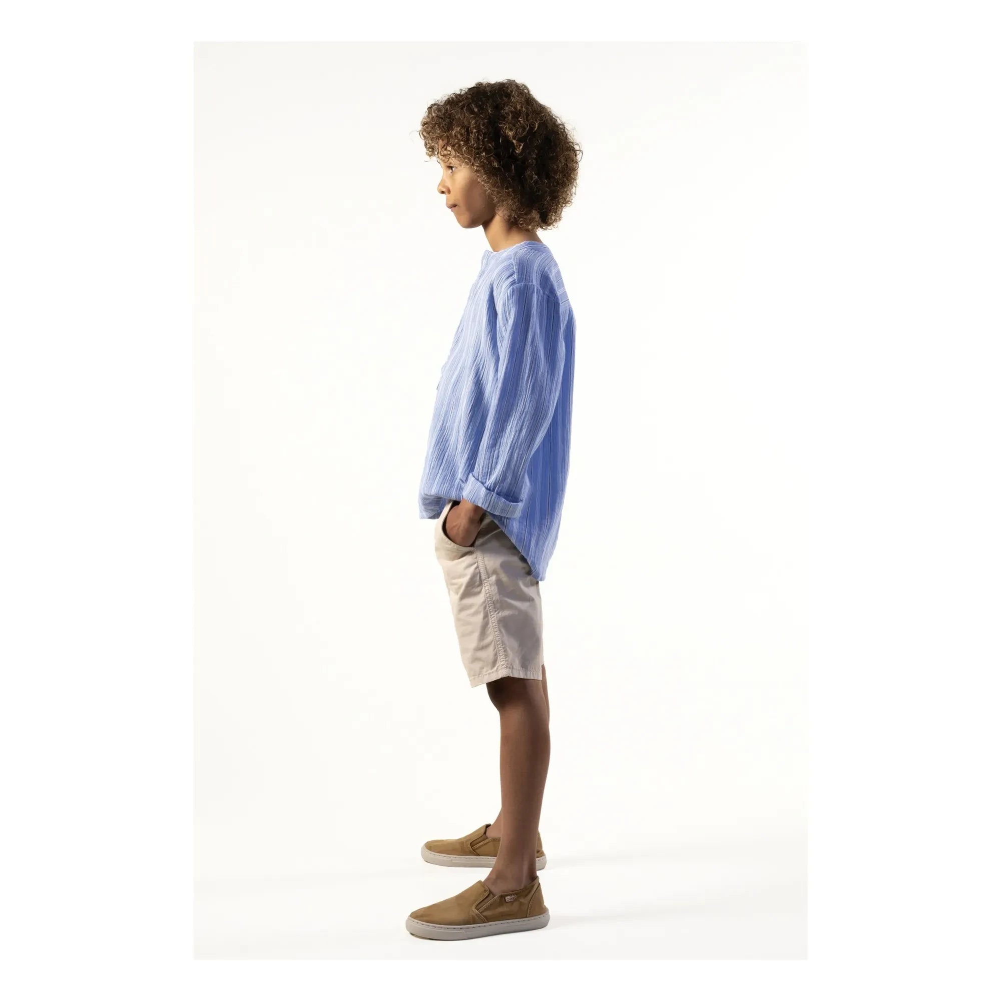 Sunchild - Gestreifte Negril Bluse mit Tuneskragen | Blau