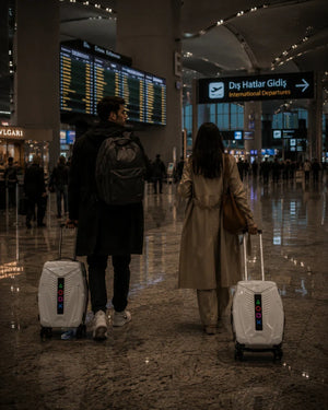 iPixi - Galaxy Voyager LED Ekranlı Akıllı Beyaz Valiz