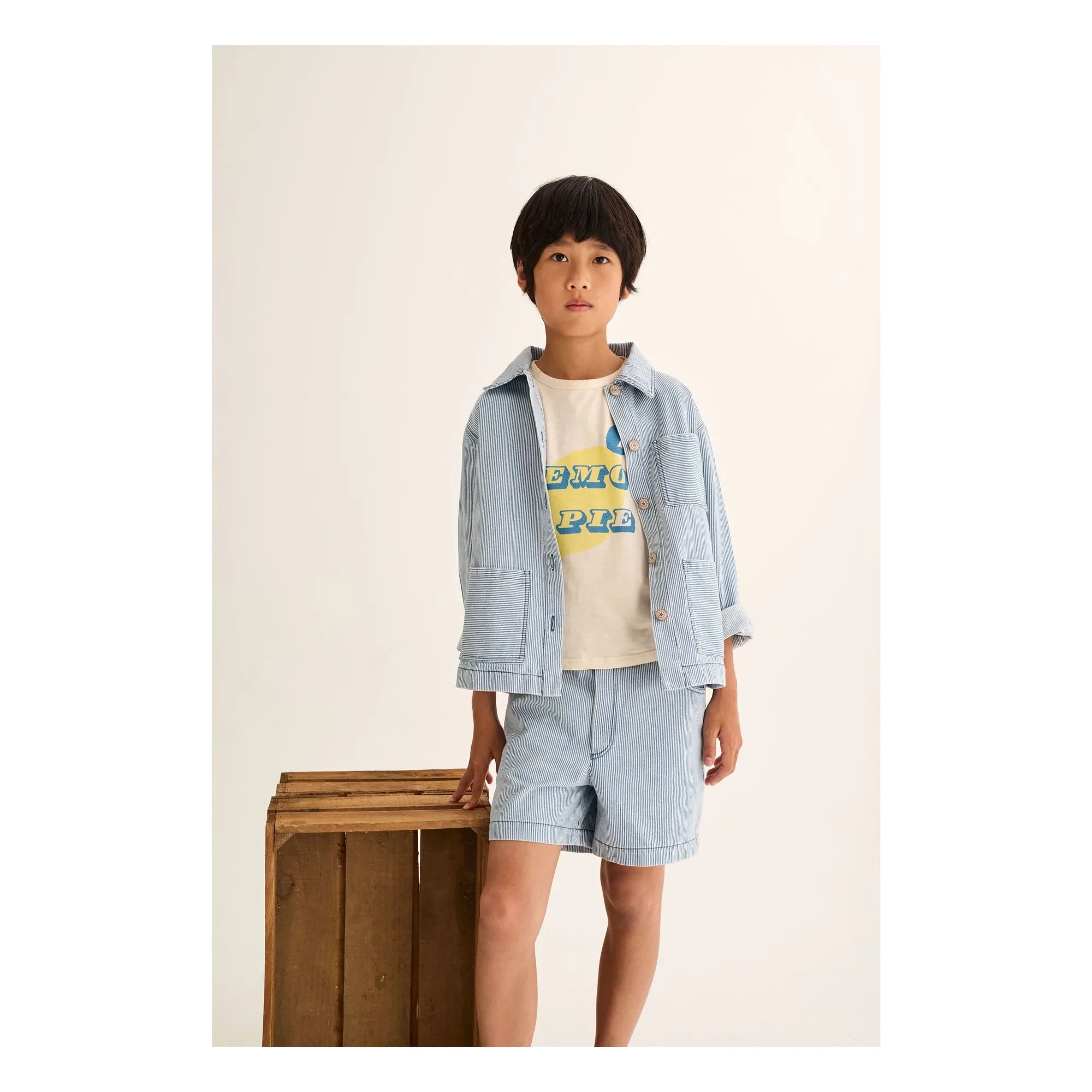 Cozmo - Denim Ridge Gestreiftes Overshirt | Hellblau