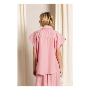 Smallable Woman - Gestreifte Bella Crop Bluse | Kirschrot