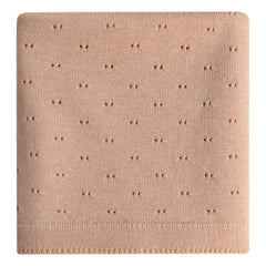 Hvid - Bibi Pointelle Merinos Yün Battaniye | Soluk Pembe