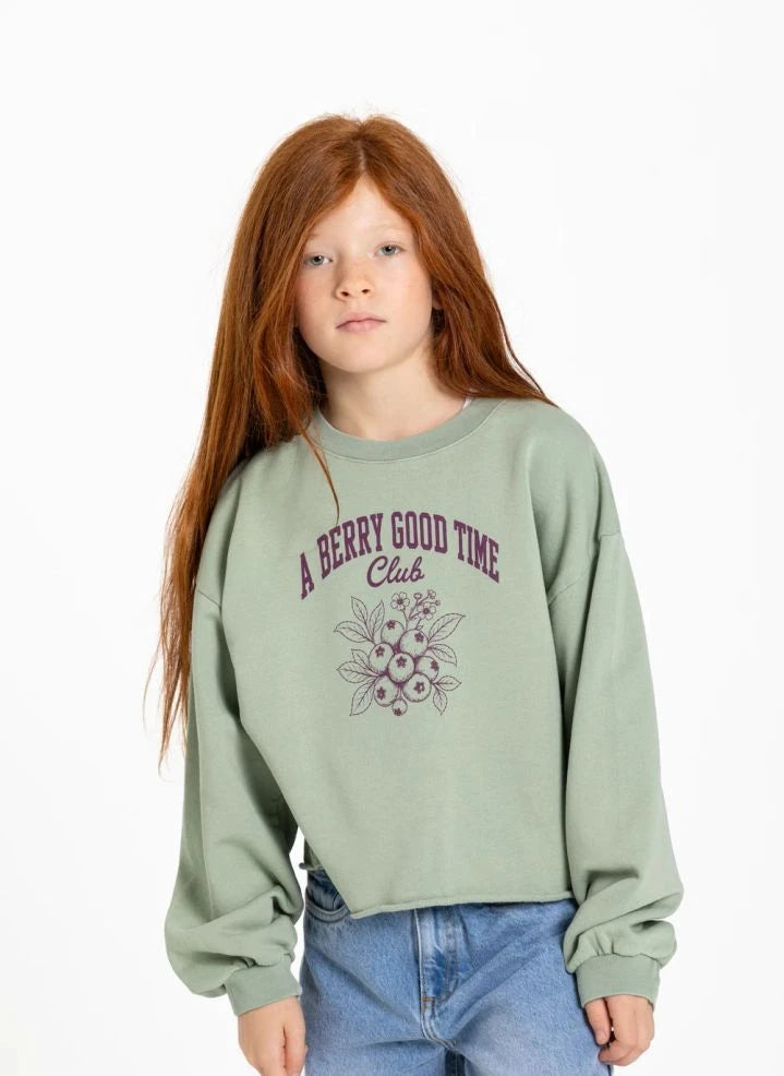 Hundred Pieces - Belmont Blueberry Organische Baumwolle Sweatshirt | Grün