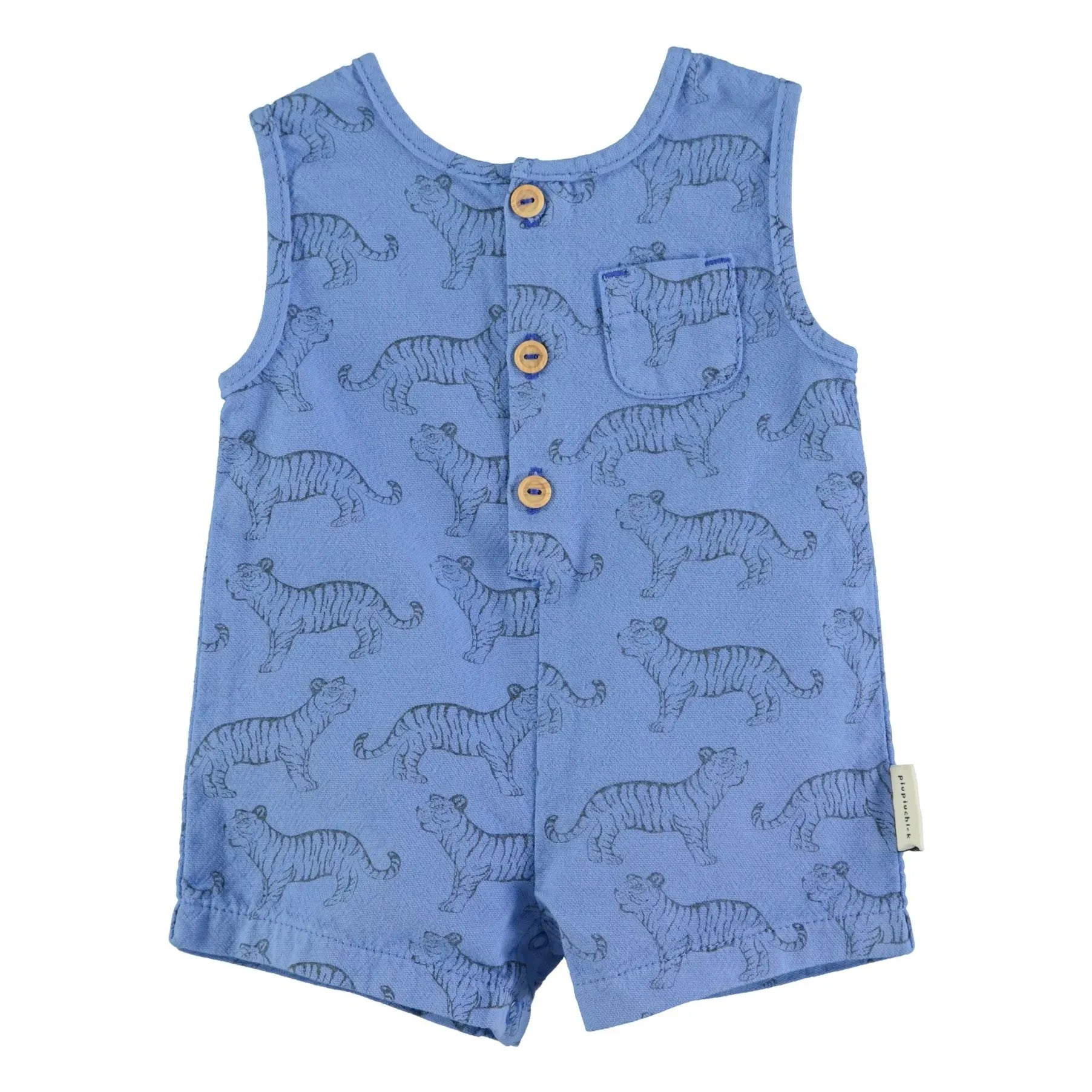 Piupiuchick - Tiger Bio-Baumwollstrampler | Blau