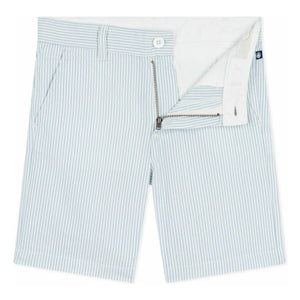 Petit Bateau - Gestreifte Bermuda-Shorts aus Seersucker Bio-Baumwolle | Hellblau