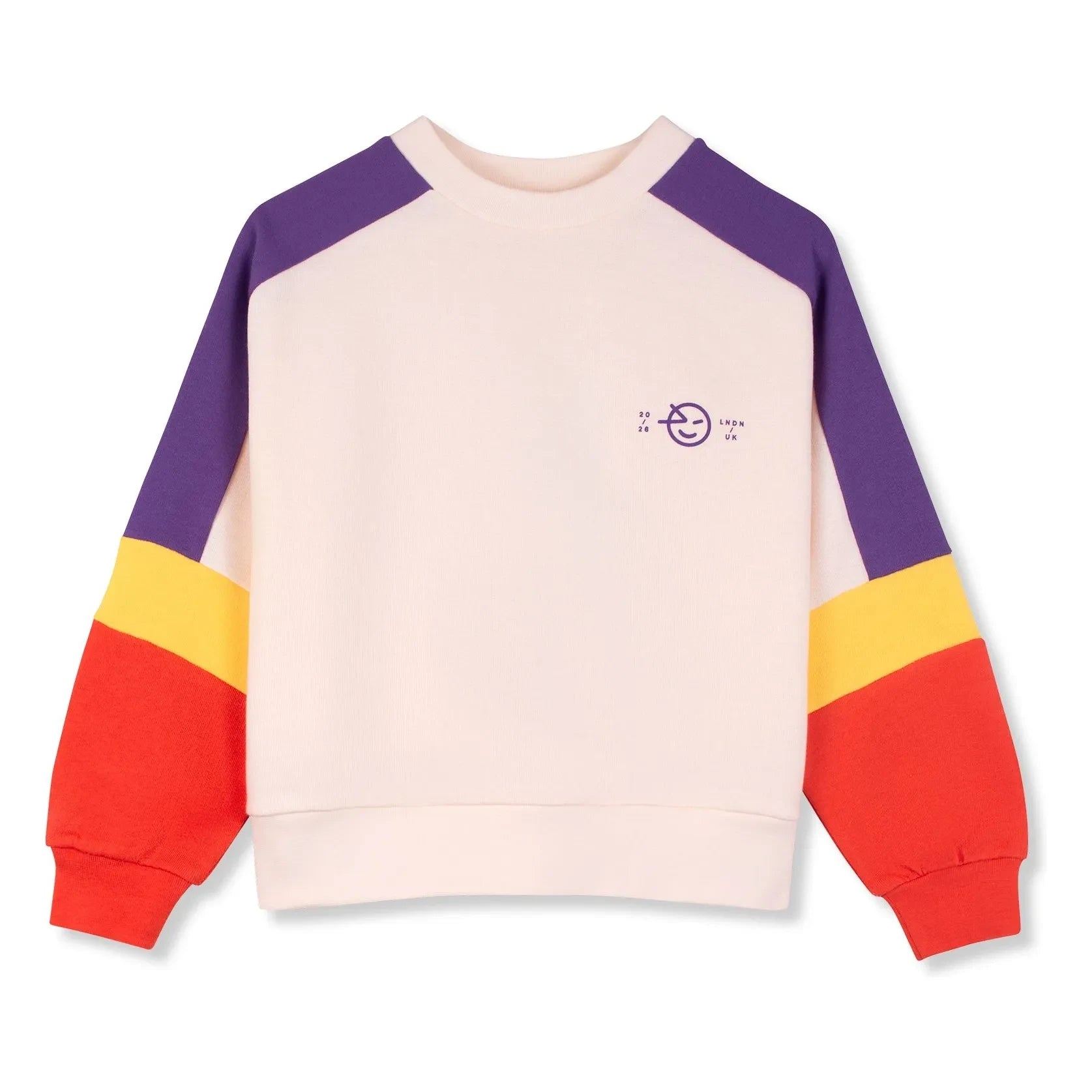 Wynken – Sweatshirt aus Bio-Baumwolle mit Farbblock-Muster | Ecru