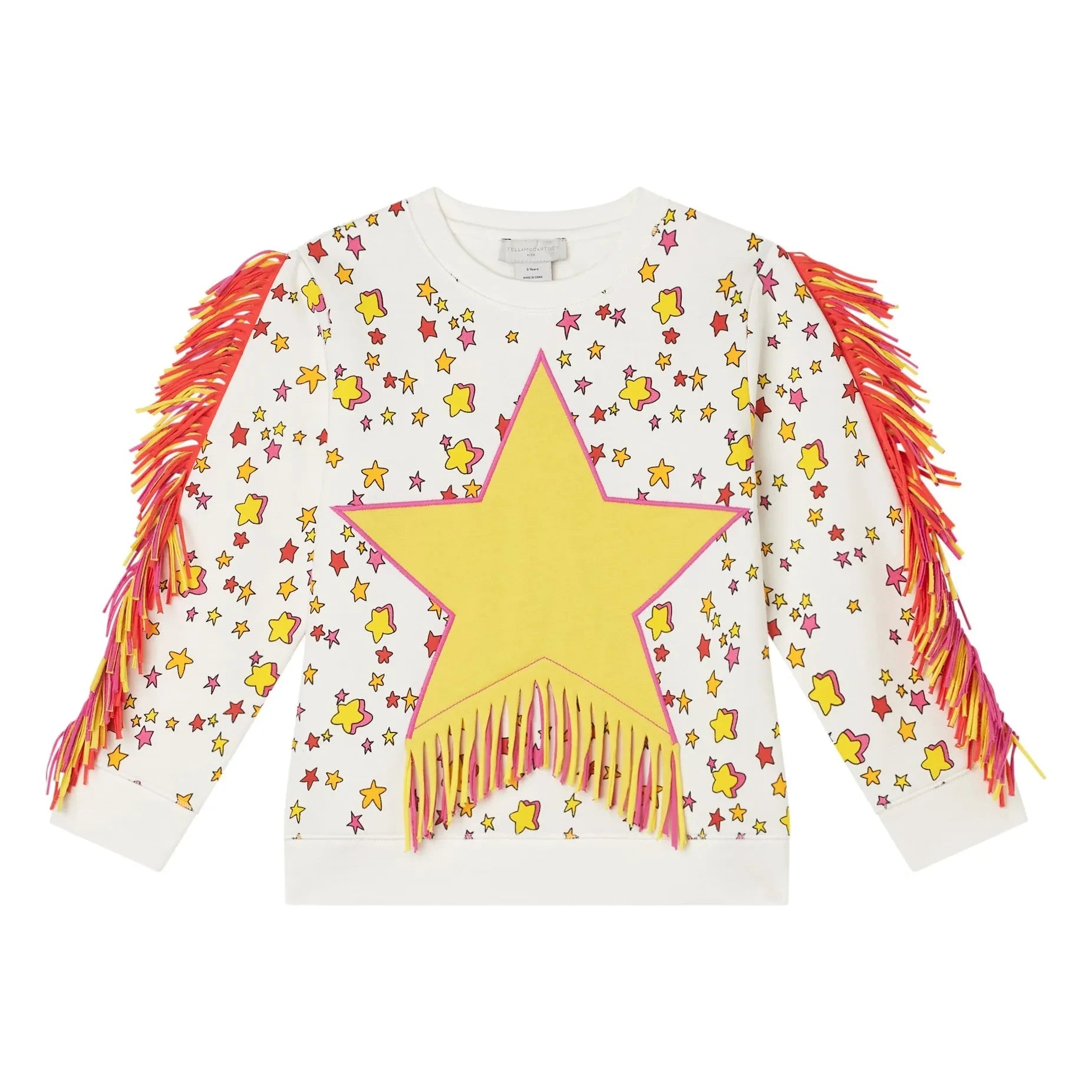 Stella McCartney Kids - Fransige Stern-Sweatjacke | Ecru