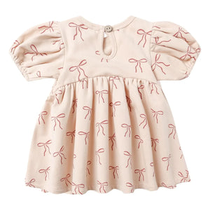 Quincy Mae - Darla Kleid Bio-Baumwolle Knoten | Koralle