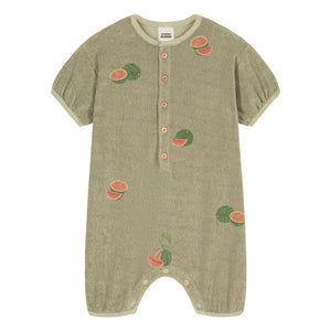 Studio Bohème - Bebecito Watermelon Bio-Baumwoll-Frottee Strampler | Khaki