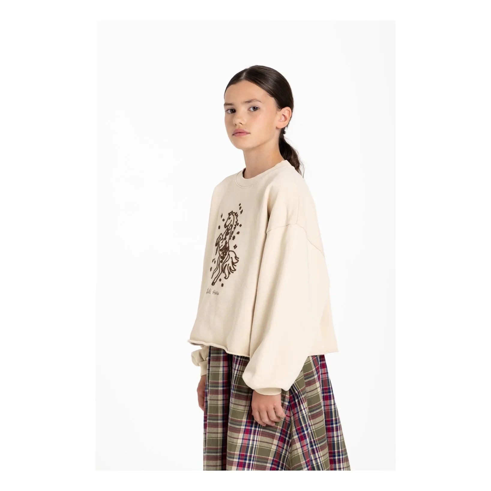 Hundred Pieces – Belmont Wild Horses Bio-Pamuk-Sweatshirt | Krem