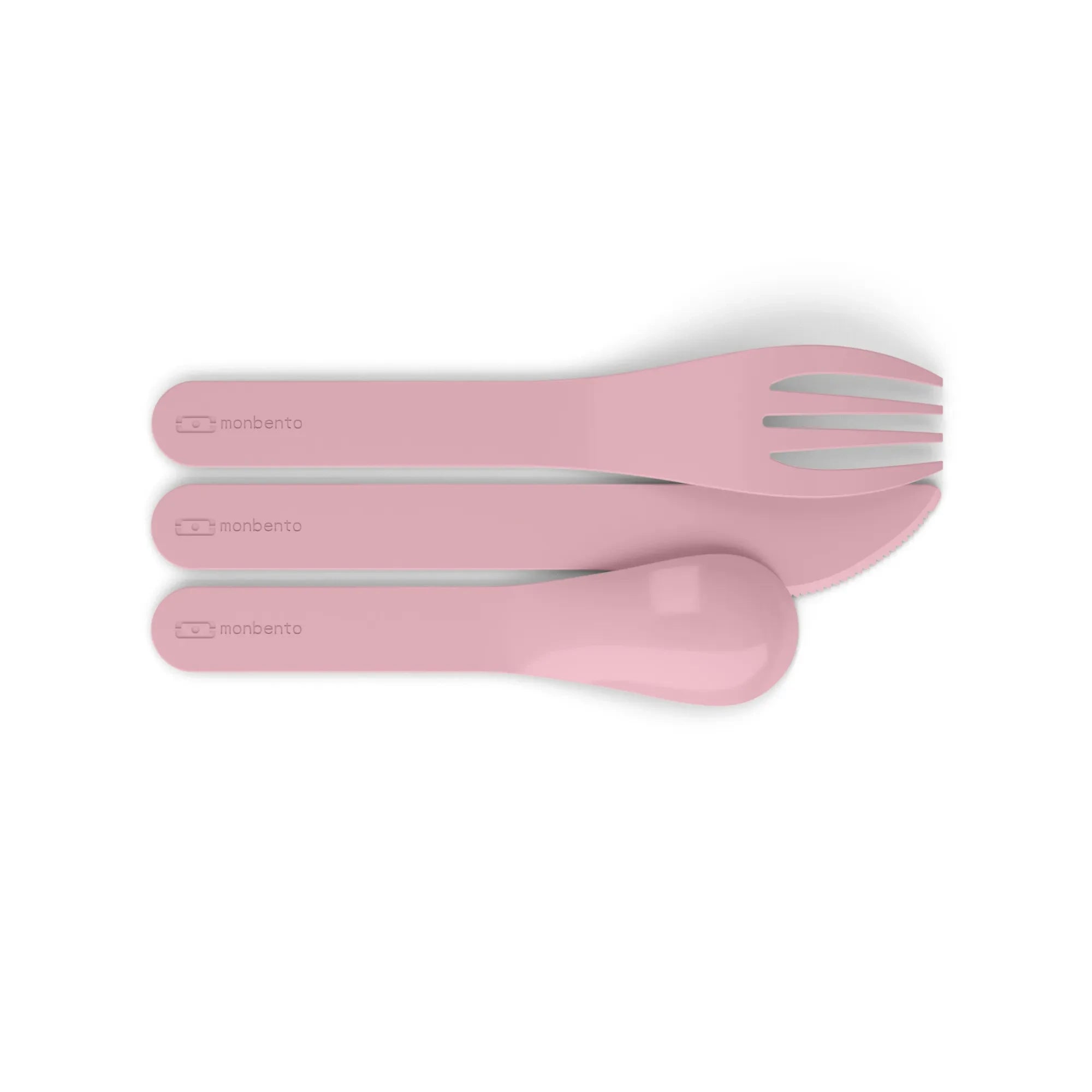 Monbento - MB Pocket Color Biyobozunur Çatal Kaşık Bıçak | Pembe
