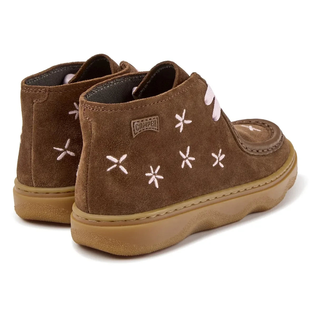 Camper - Kiddo Schnürstiefel mit Blumen | Braun