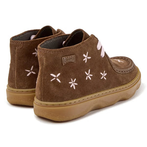 Camper - Kiddo Schnürstiefel mit Blumen | Braun