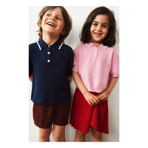 FUB – Polo-Shirt aus Rippstrick, Bio-Baumwolle | Marineblau