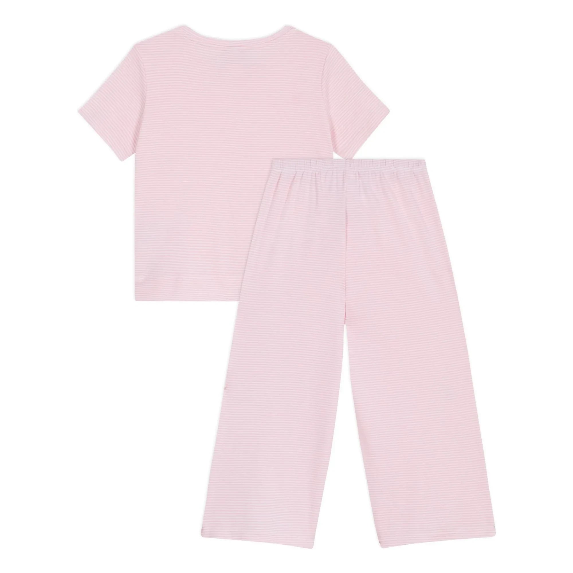 Petit Bateau - Gestreifter Schlafanzug aus Bio-Baumwolle | Rosa