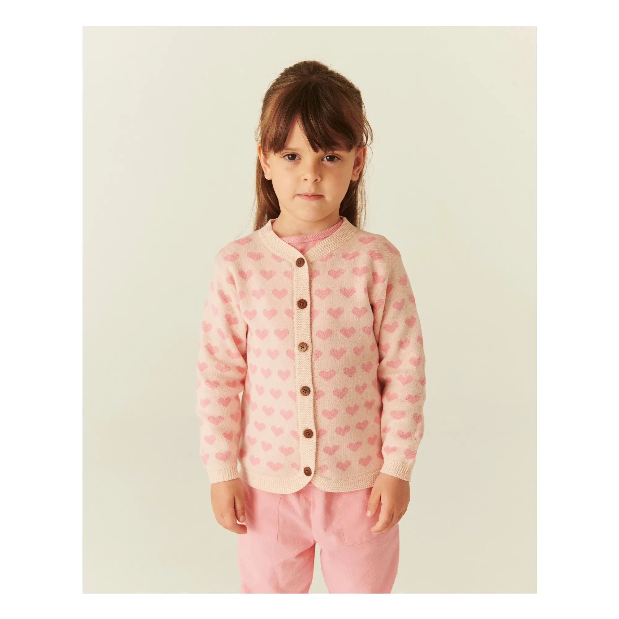 Copenhagen Colors - Bio-Baumwoll-Herz-Strickjacke | Rosa