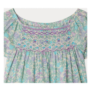 Bonpoint - Grenade Liberty Bio-Baumwollbluse mit Rüschen | Aqua