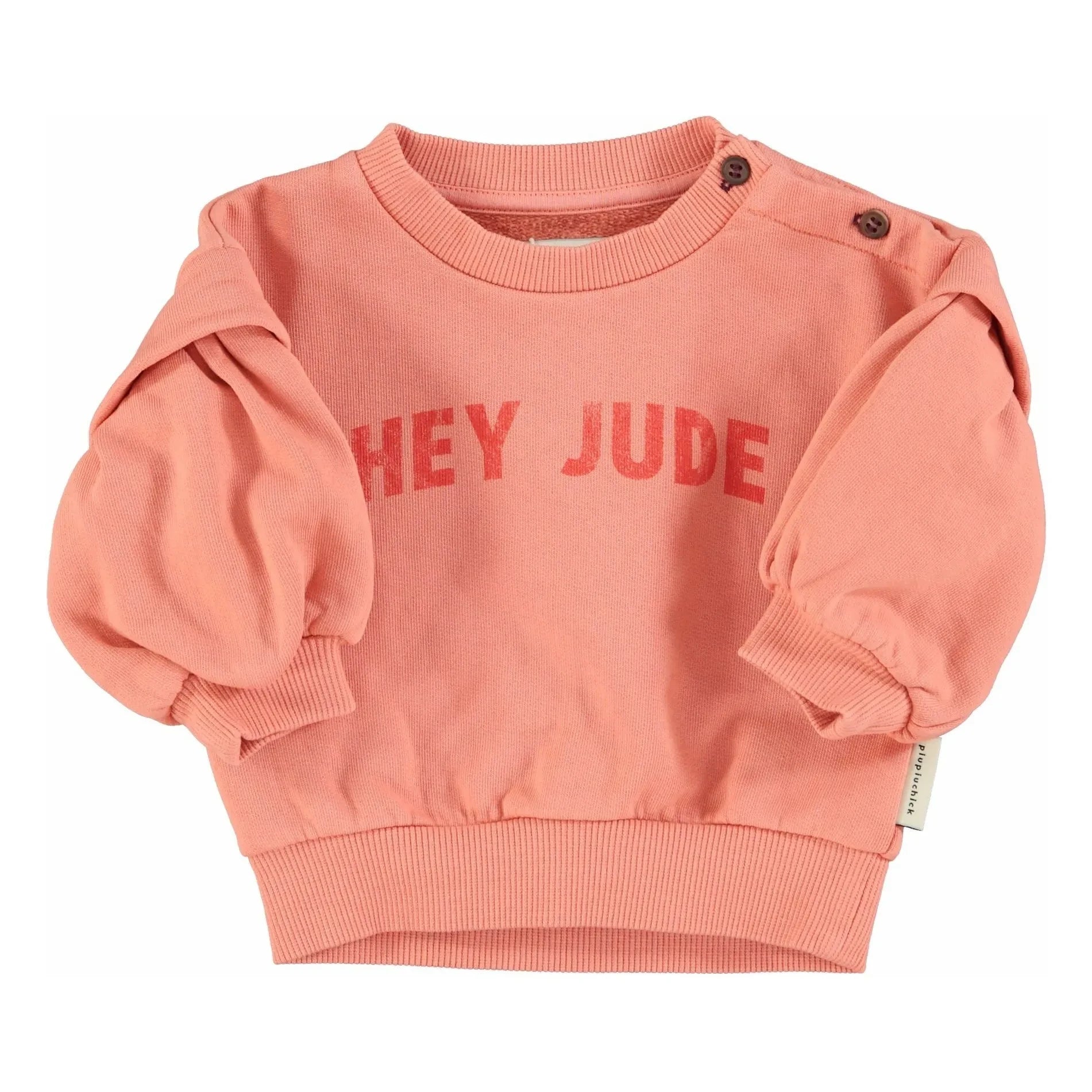 Piupiuchick - Hey Jude Rüschen-Sweatshirt aus Bio-Baumwolle | Koralle