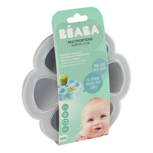 Béaba - Silikon Babykost-Form – 6 x 90 ml | Hellgrau