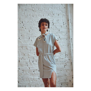 Emile et Ida - Gestreiftes Kleid Bénédicte aus Bio-Baumwolle | Blau