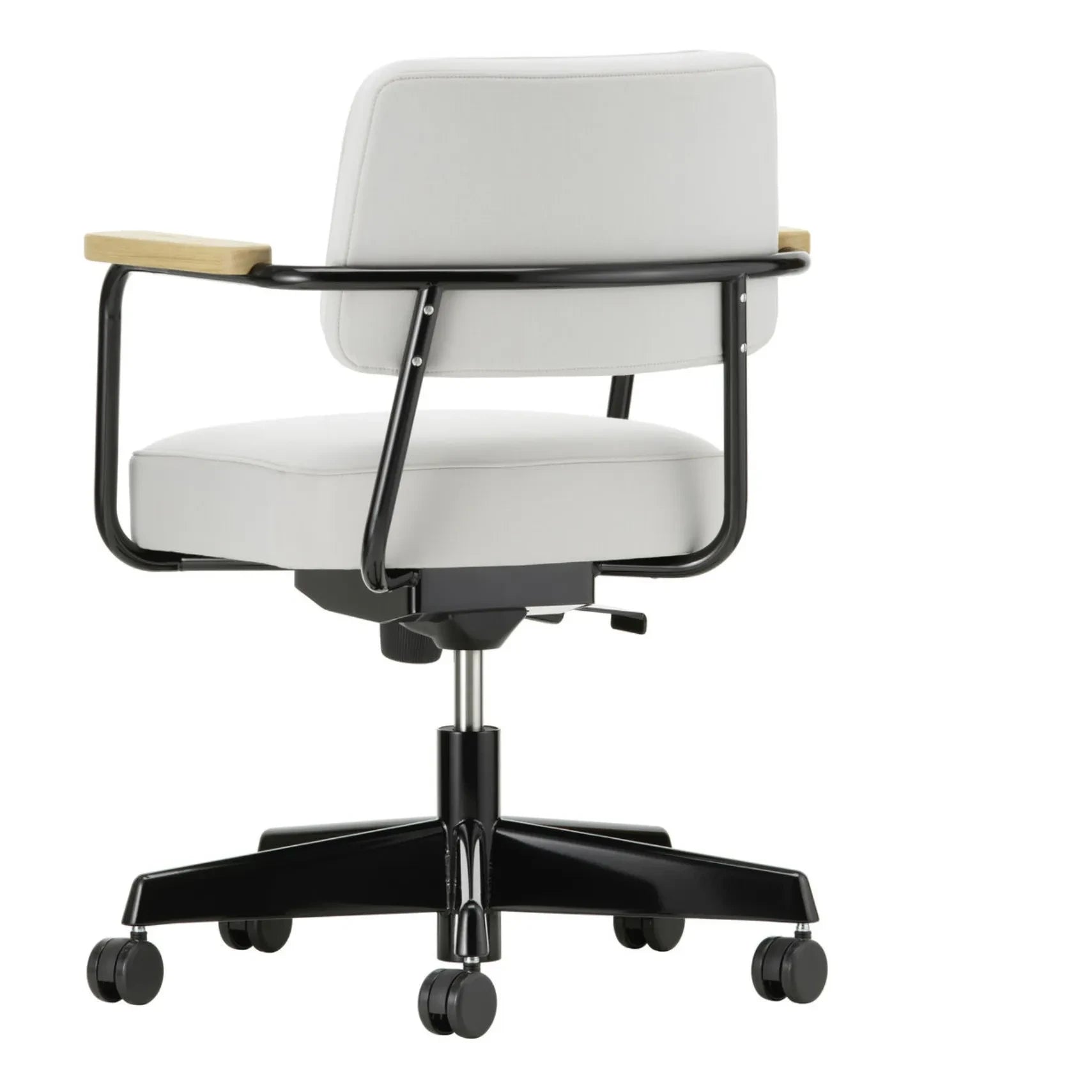 Vitra - Direction Pivotante Bürostuhl, Schwarzes Gestell - Jean Prouvé | Perlengrau