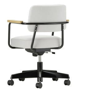 Vitra - Direction Pivotante Bürostuhl, Schwarzes Gestell - Jean Prouvé | Perlengrau