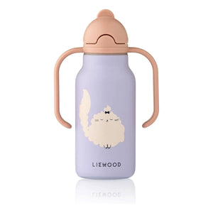 Liewood - Kimmie Paslanmaz Çelik Su Şişesi - 250 ml | Cat/Warm lilac