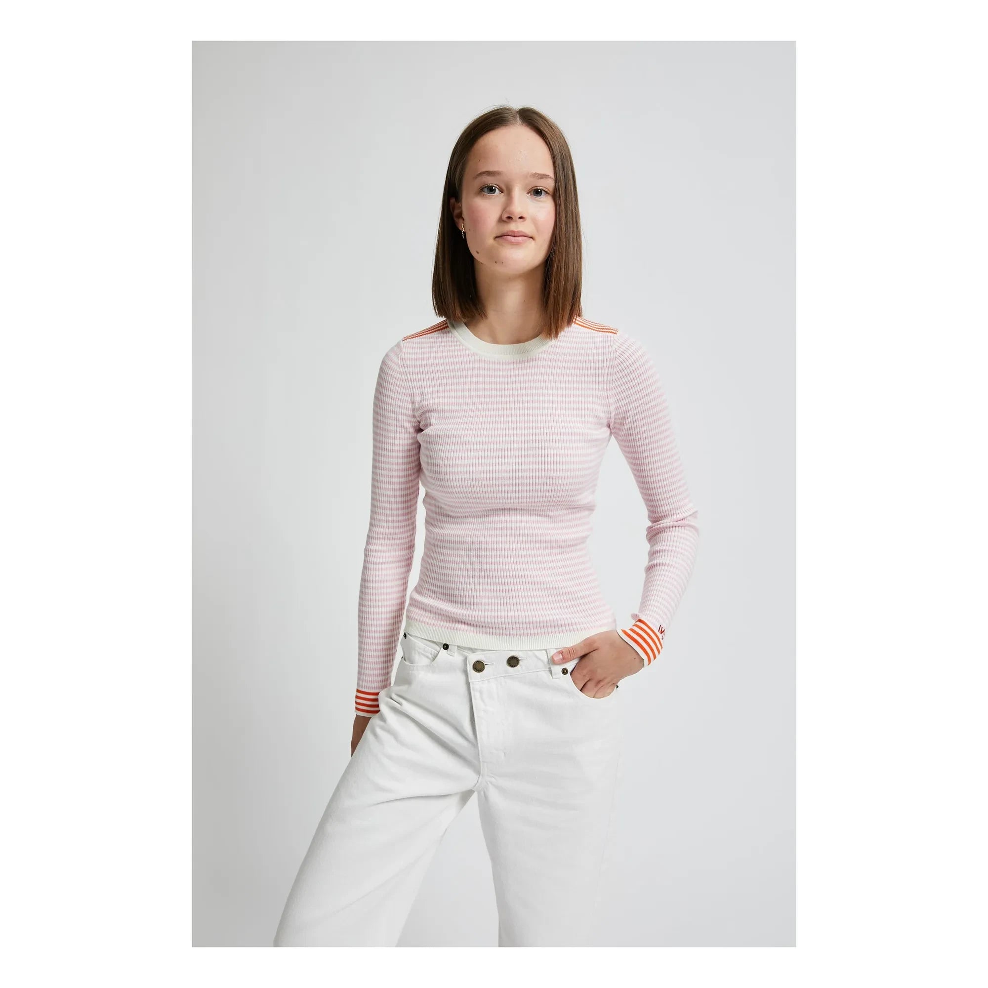 Indee - Vesuvio Gestreifter Pullover | Rosa
