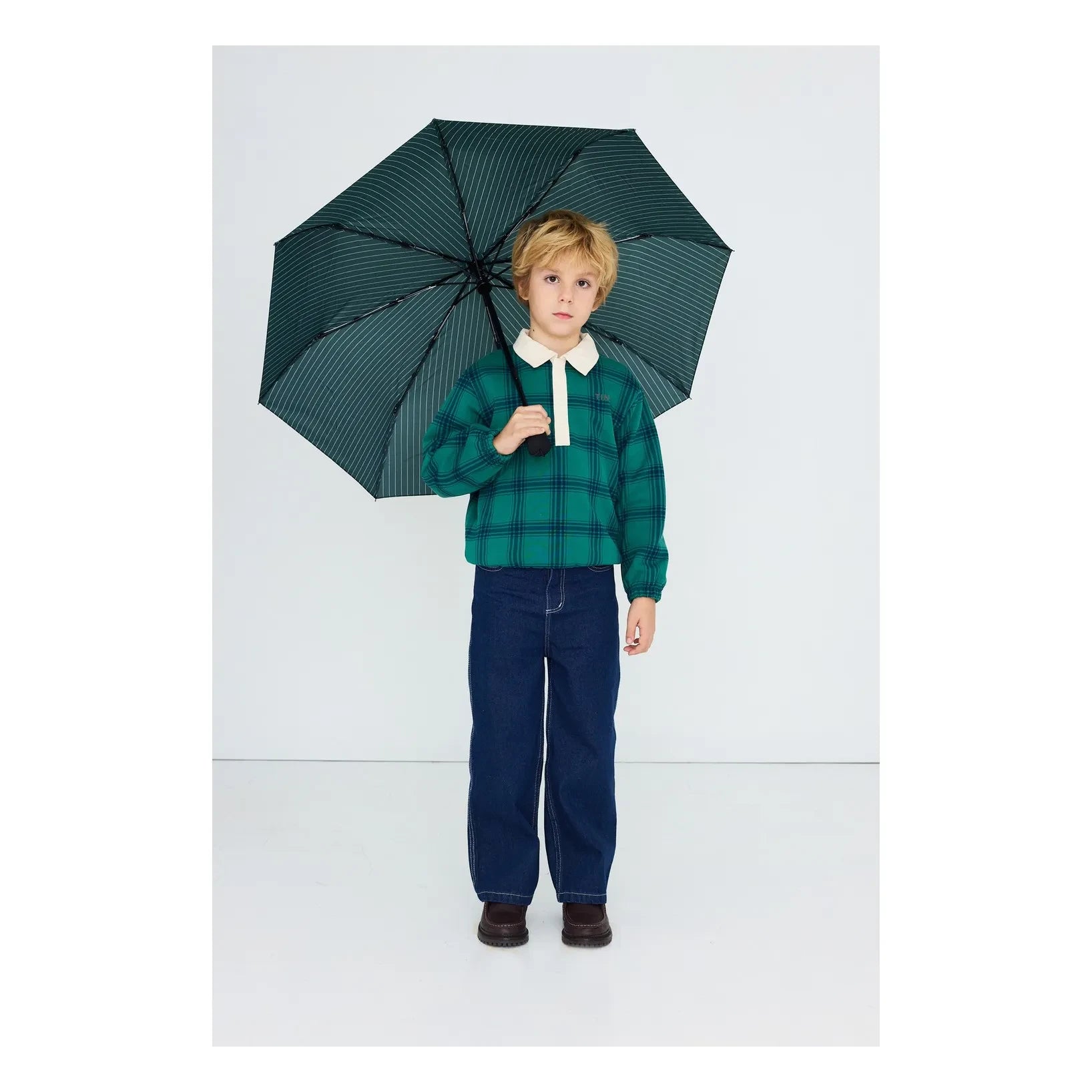 Tinycottons – Kariertes Poloshirt aus Bio-Baumwolle | Grün