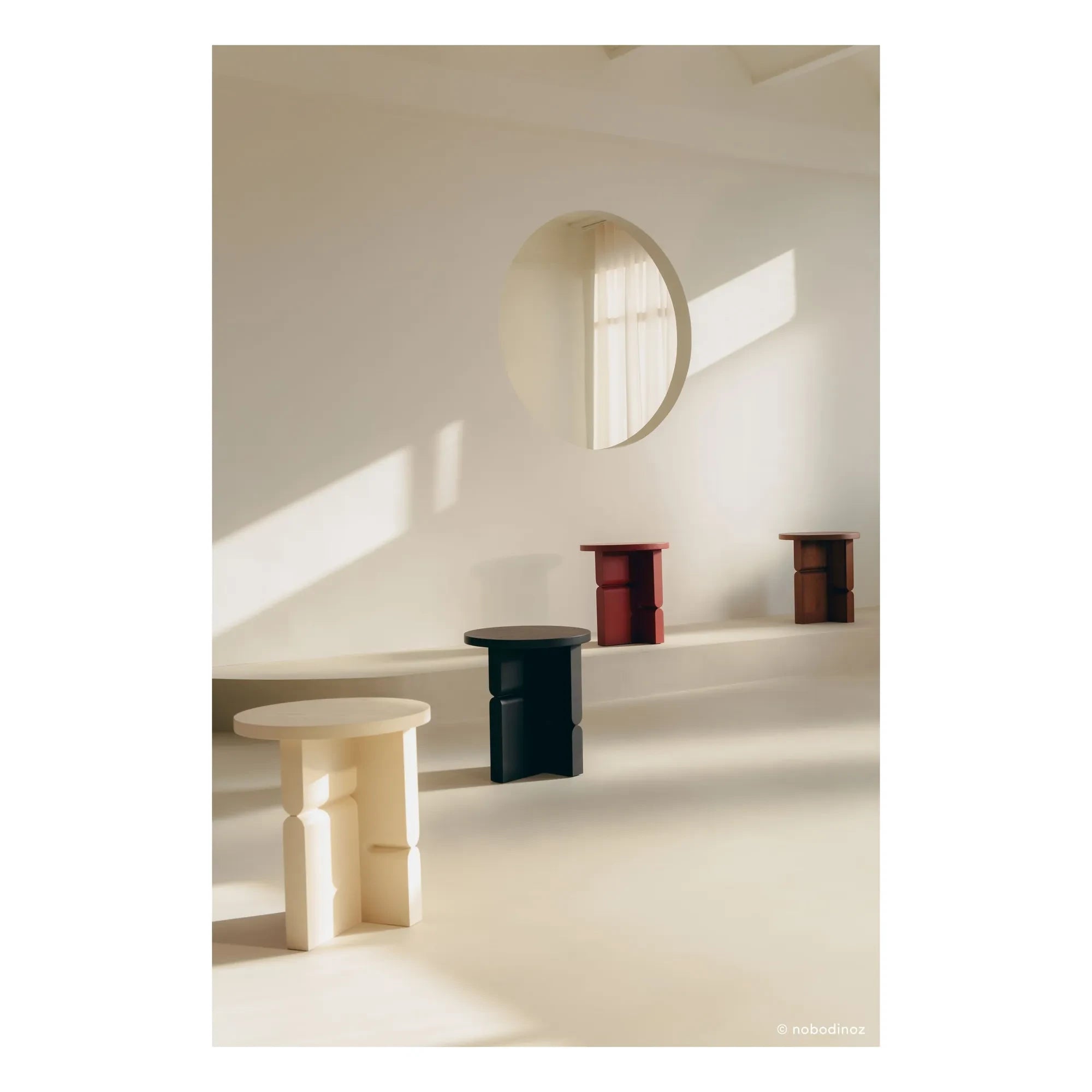 Nobodinoz - Noon Nachttisch aus geflecktem Holz | Nussbaum