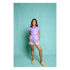 Favorite People - Ricotta Gestreifte Shorts | Lila