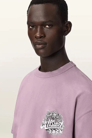 AllSaints erkek pamuklu elastanlı pull-over tişört AVALON