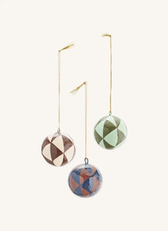 Madam Stoltz - Weihnachtsbaumschmuck aus Papiermaschee - 3er Set | Bunt