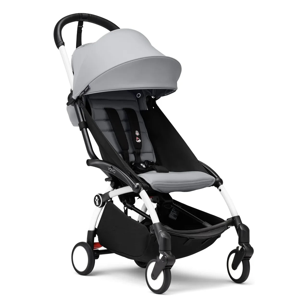 Stokke® - YOYO³ Komplett-Kinderwagen 0+ und 6+ Weißer Rahmen | Stein