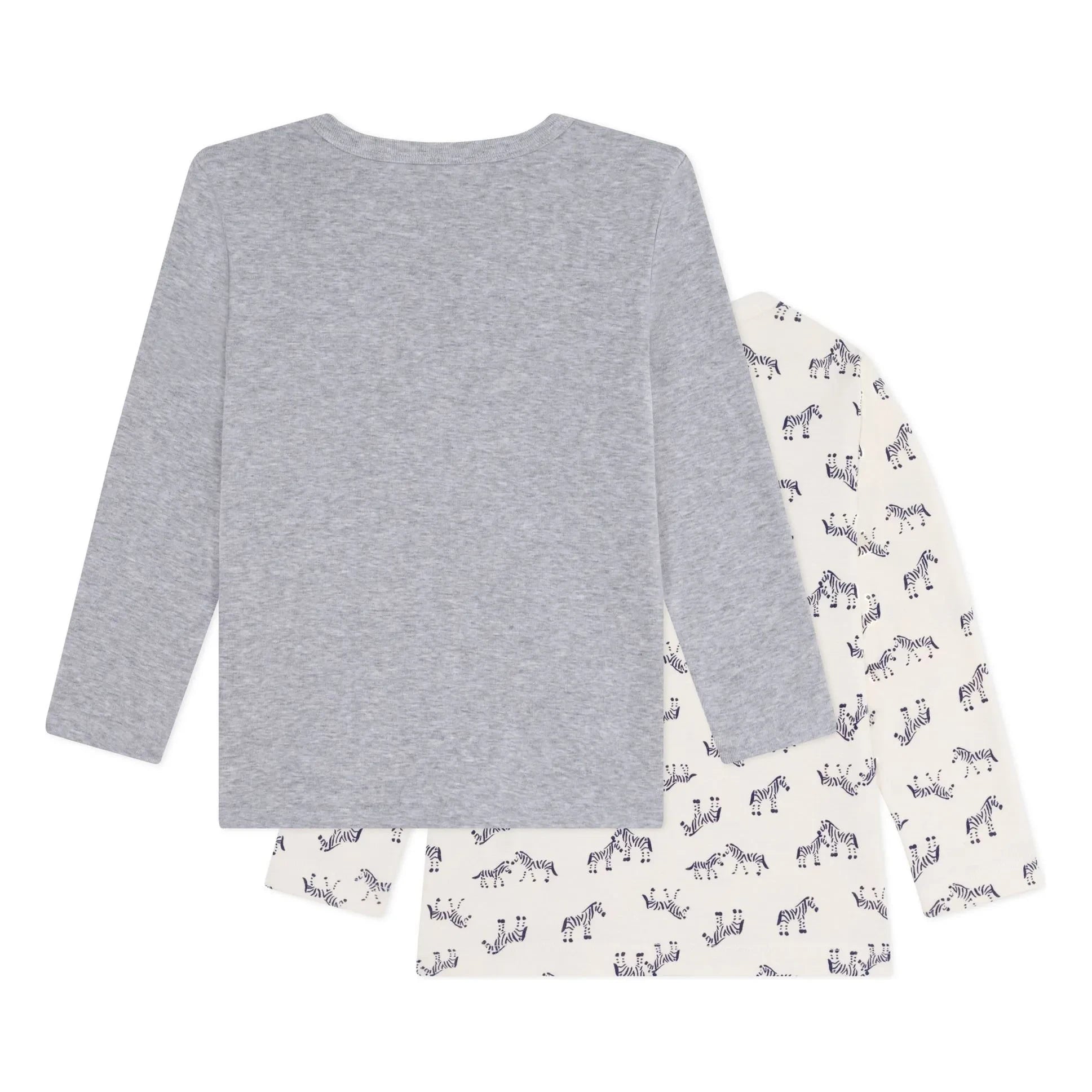 Petit Bateau – 2-teiliges Zebra-T-Shirt-Set | Ekru