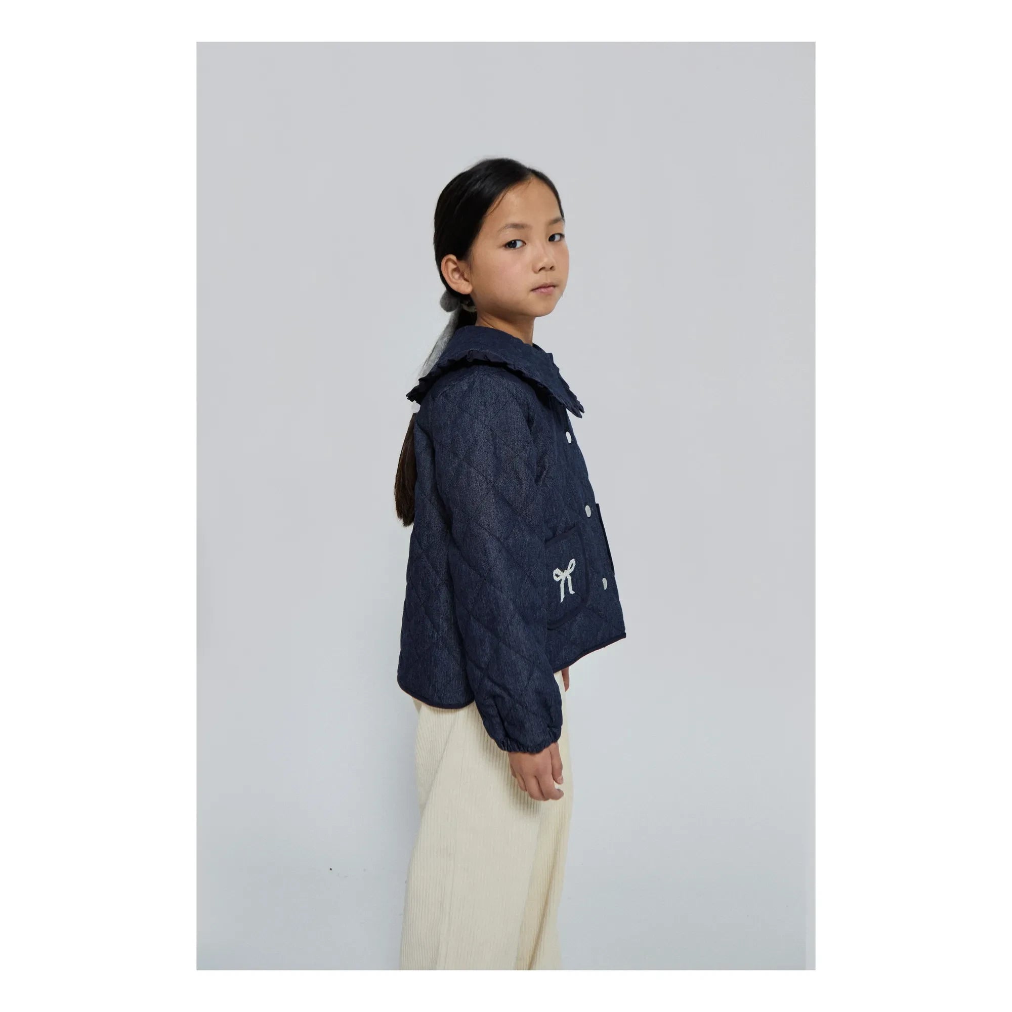 Mipounet - Mariane Jeansjacke, Claudine-Kragen | Dunkelblau