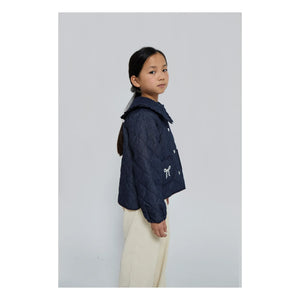 Mipounet - Mariane Jeansjacke, Claudine-Kragen | Dunkelblau