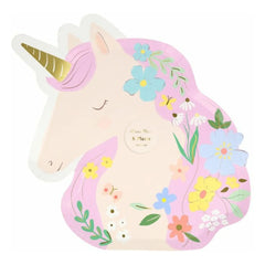 Meri Meri - Große Wiese Einhorn-Teller - 8er Set