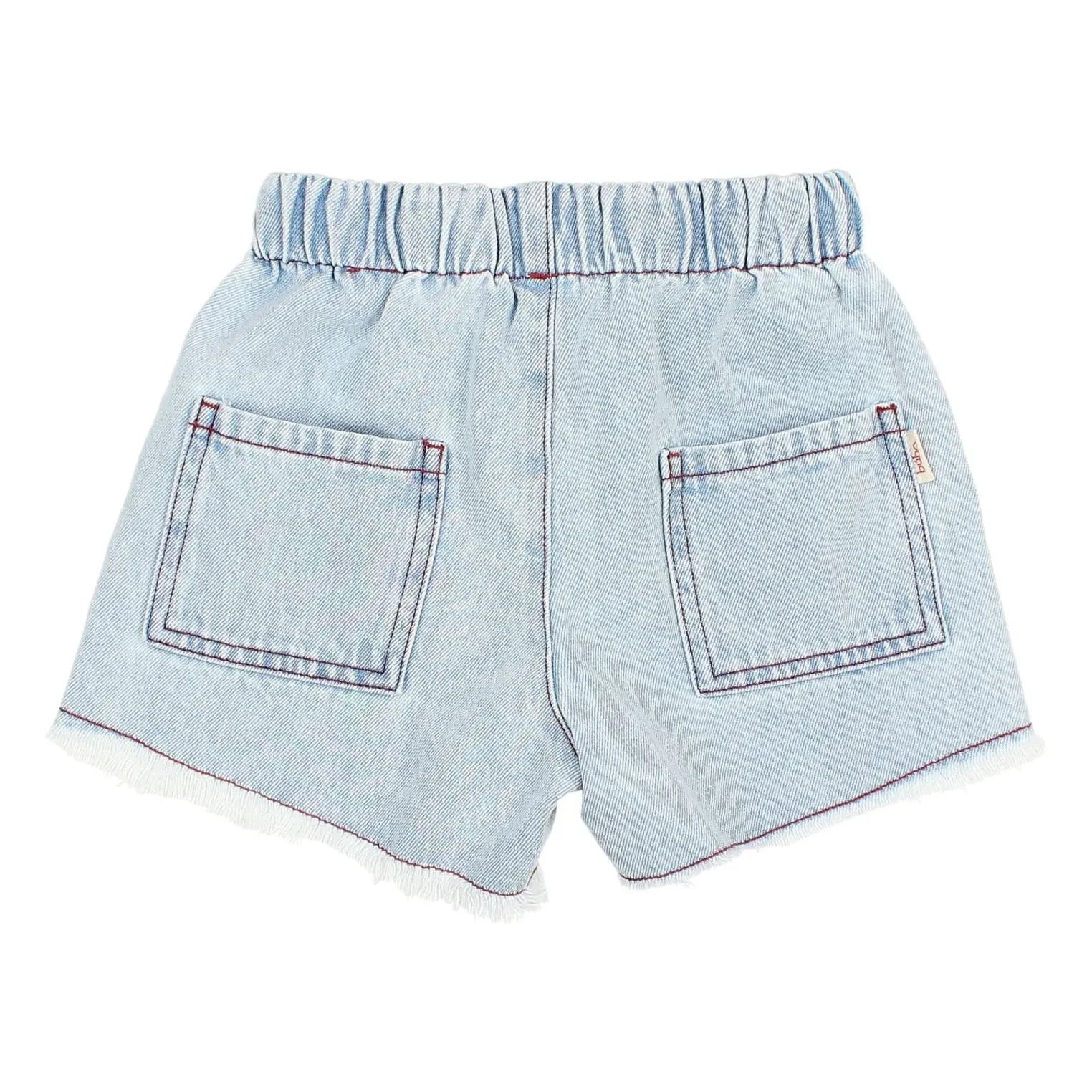 Búho - Fransige Denim-Shorts | Hellblau
