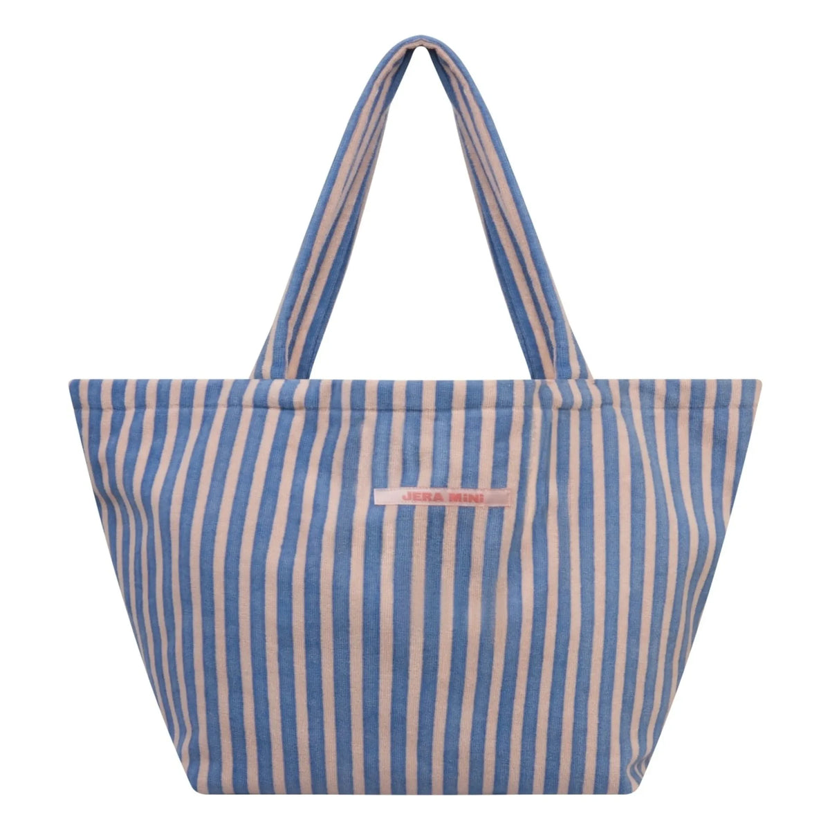 Jera Mini - Gestreifte Handtuch-Strandtasche | Royalblau