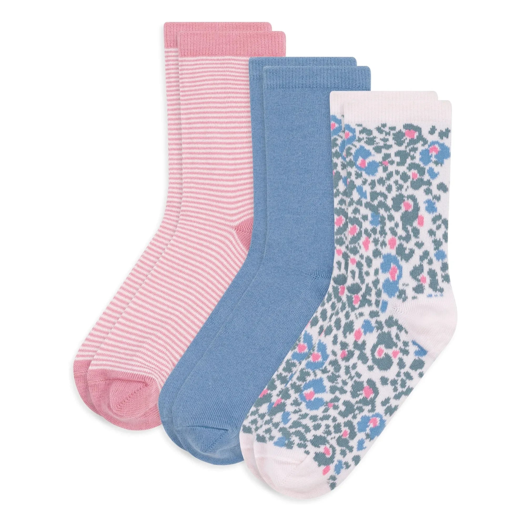 Petit Bateau – 3 Paar Socken mit Blumenmuster | Rosa
