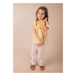 Loir - Vichy Castille Bluse mit Kirschen | Gelb