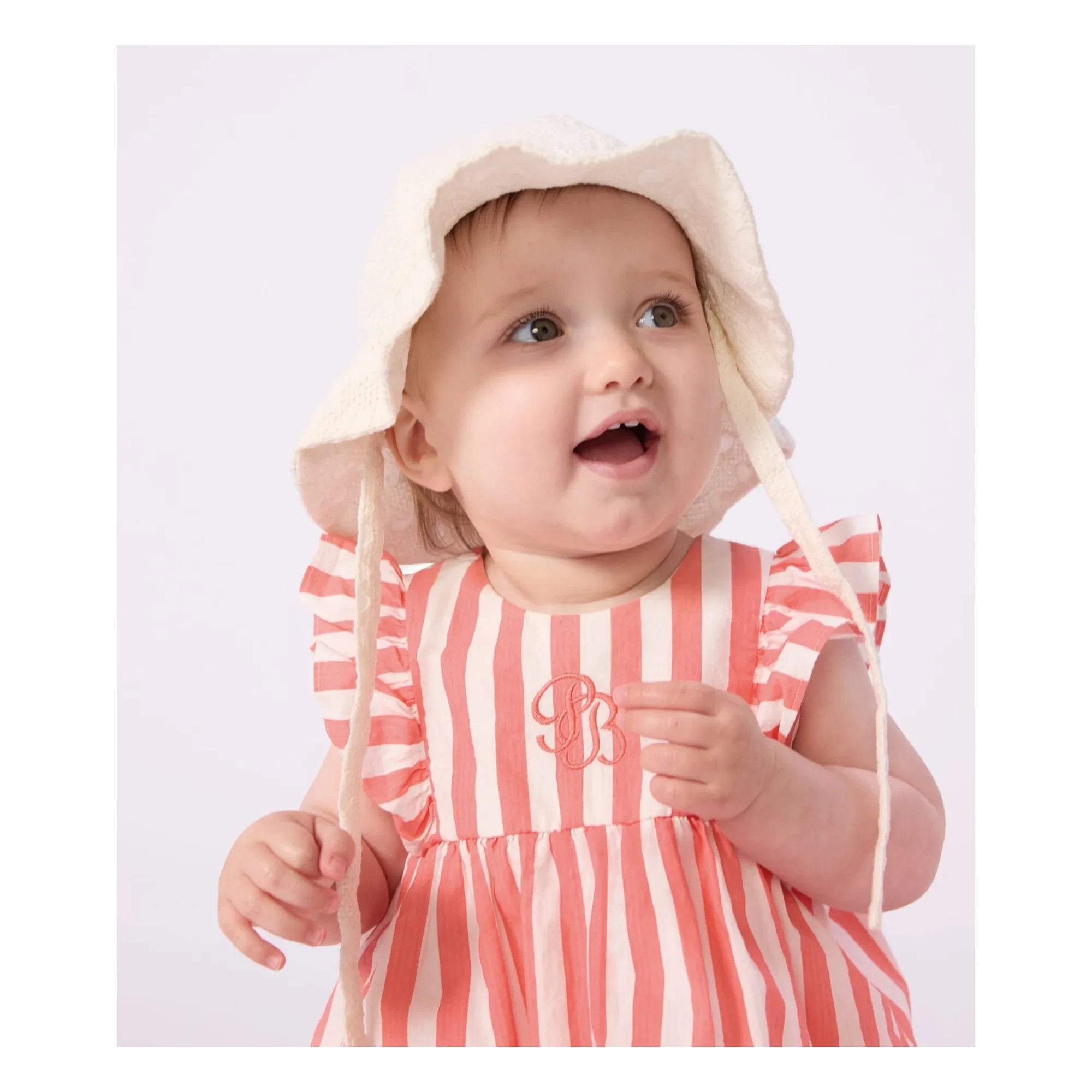 Petit Bateau - Kapeline Broderie Anglaise Baby-Popeline aus Bio-Baumwolle | Weiß