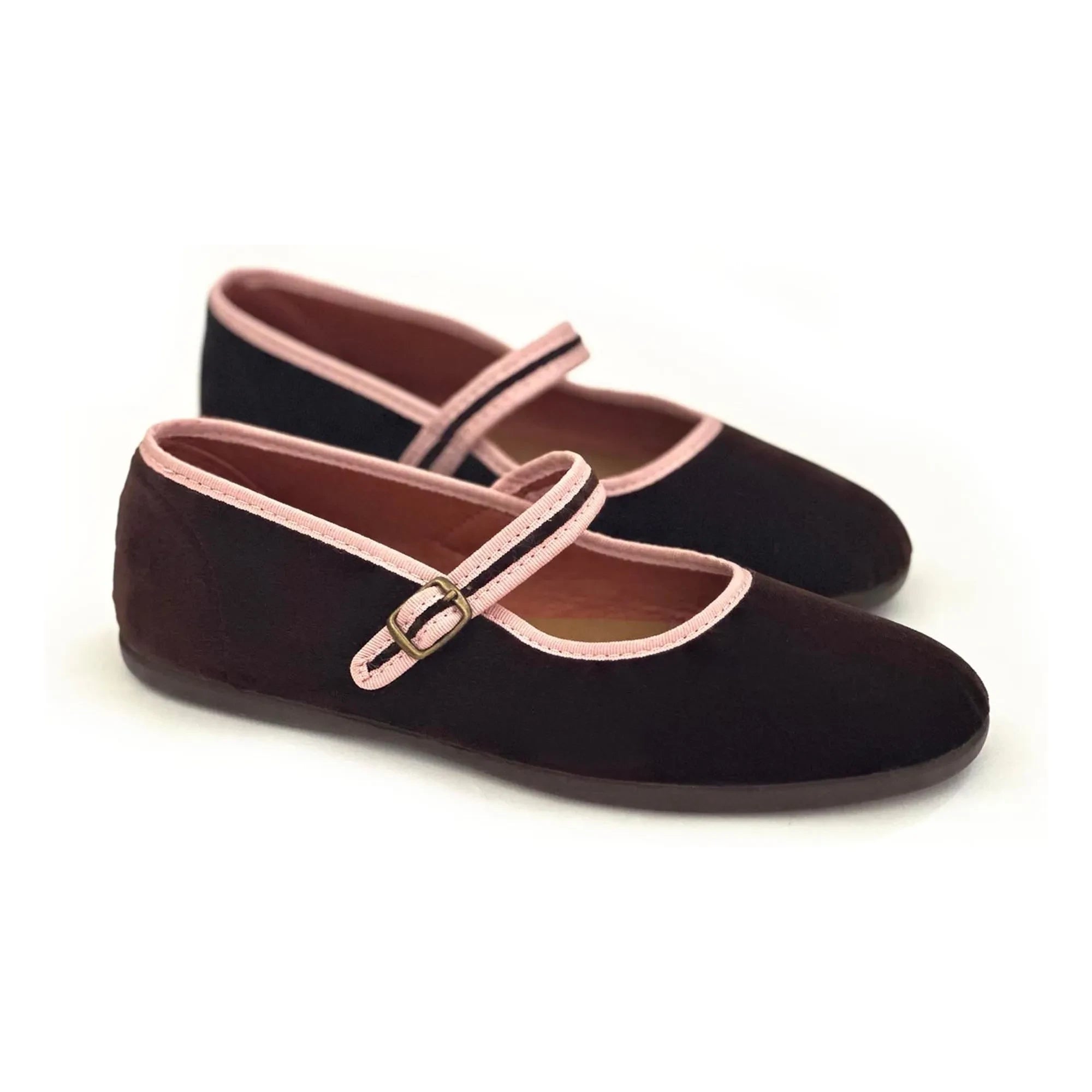 Hermosilla – León Velour Ballerinas – Damenkollektion | Schokolade