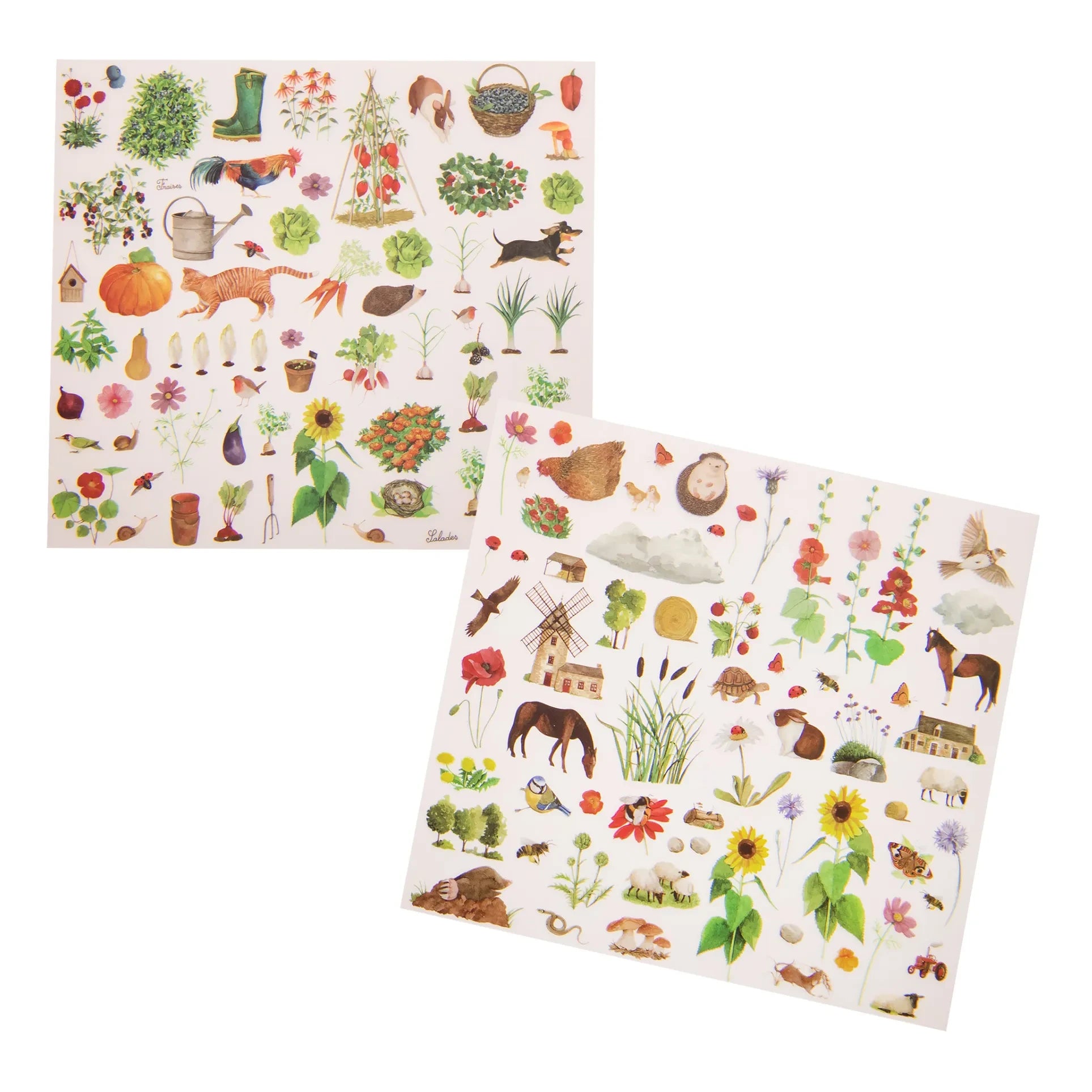 Moulin Roty - Rub-On-Transfers zum Thema Garten
