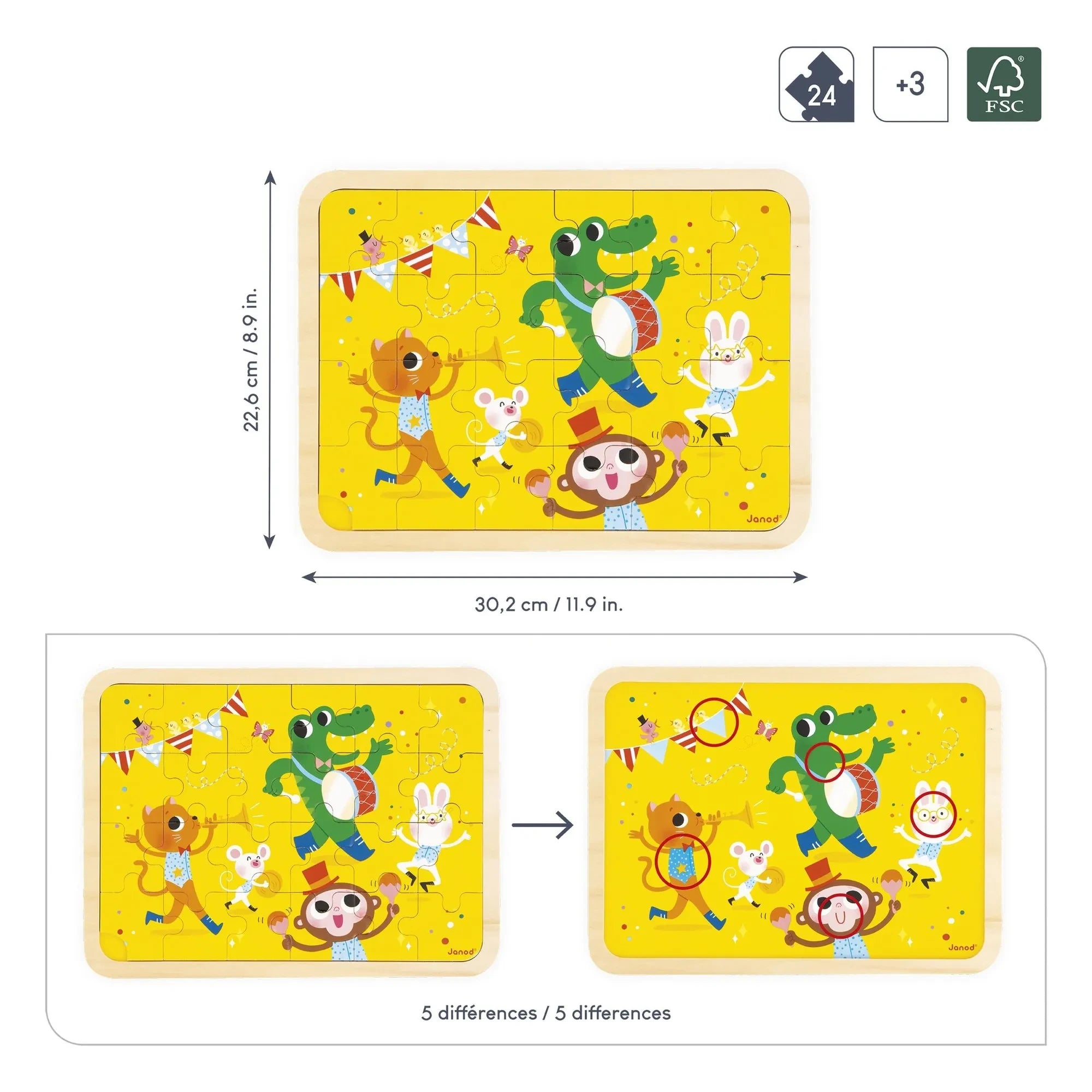 Janod - Puzzle "C'est la fête" - 24 Teile