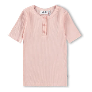 Molo - Rosey geripptes Knopfshirt | Hellrosa